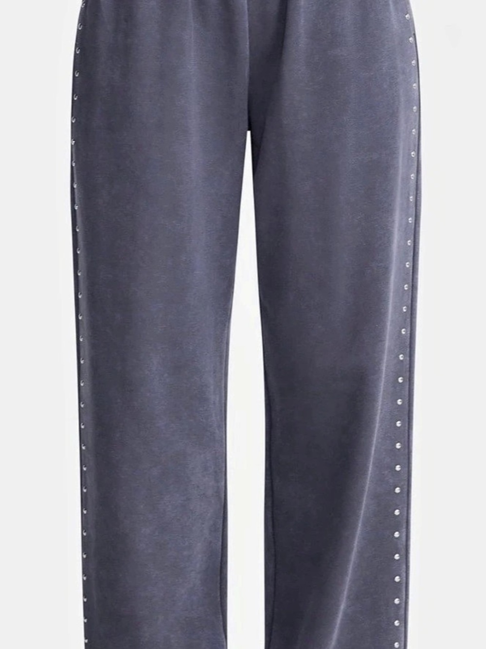 Edikted Wrenn Studded Wide Leg Sweatpants Gray